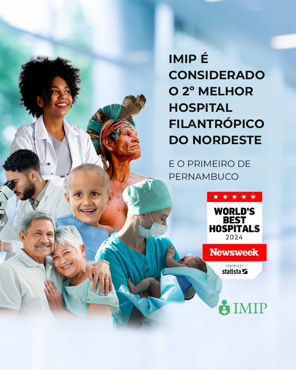 IMIP é considerado o segundo melhor hospital filantrópico do Nordeste e o primeiro 100% SUS de Pernambuco no Ranking de Melhores Hospitais do Brasil